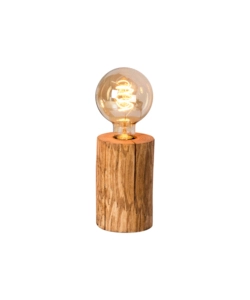 LUMETTO "TRABO" CON BASE IN PINO H15 CM, E27
